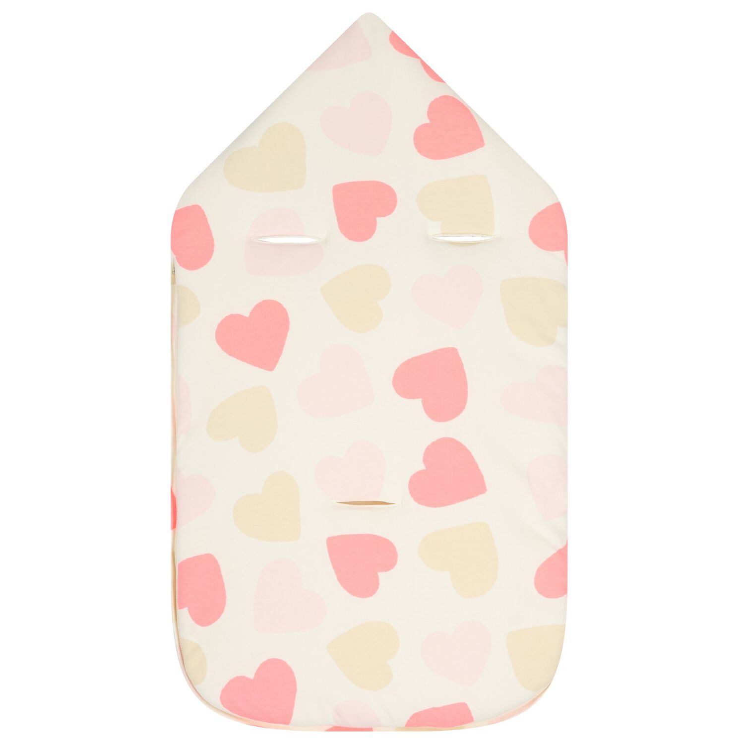 Baby Girls Ivory & Beige Hearts Nest, 1, hi-res