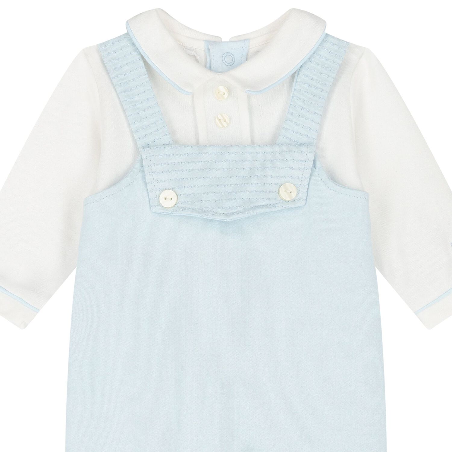 Baby Boys Blue & White Babygrow, 1, hi-res image number null