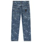 Boys Blue Logo Denim Jeans, 1, hi-res