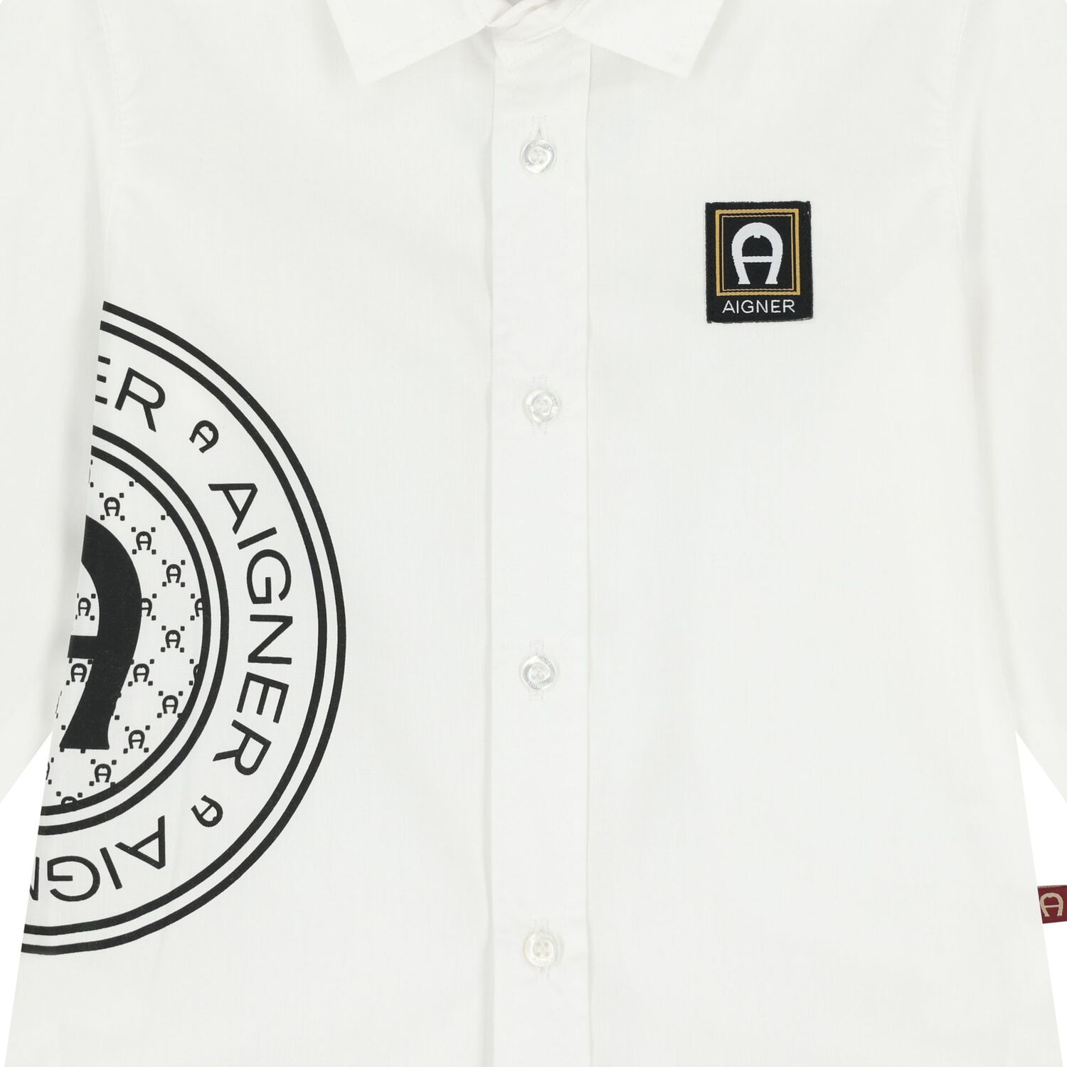 Younger Boys White Logo Shirt, 1, hi-res