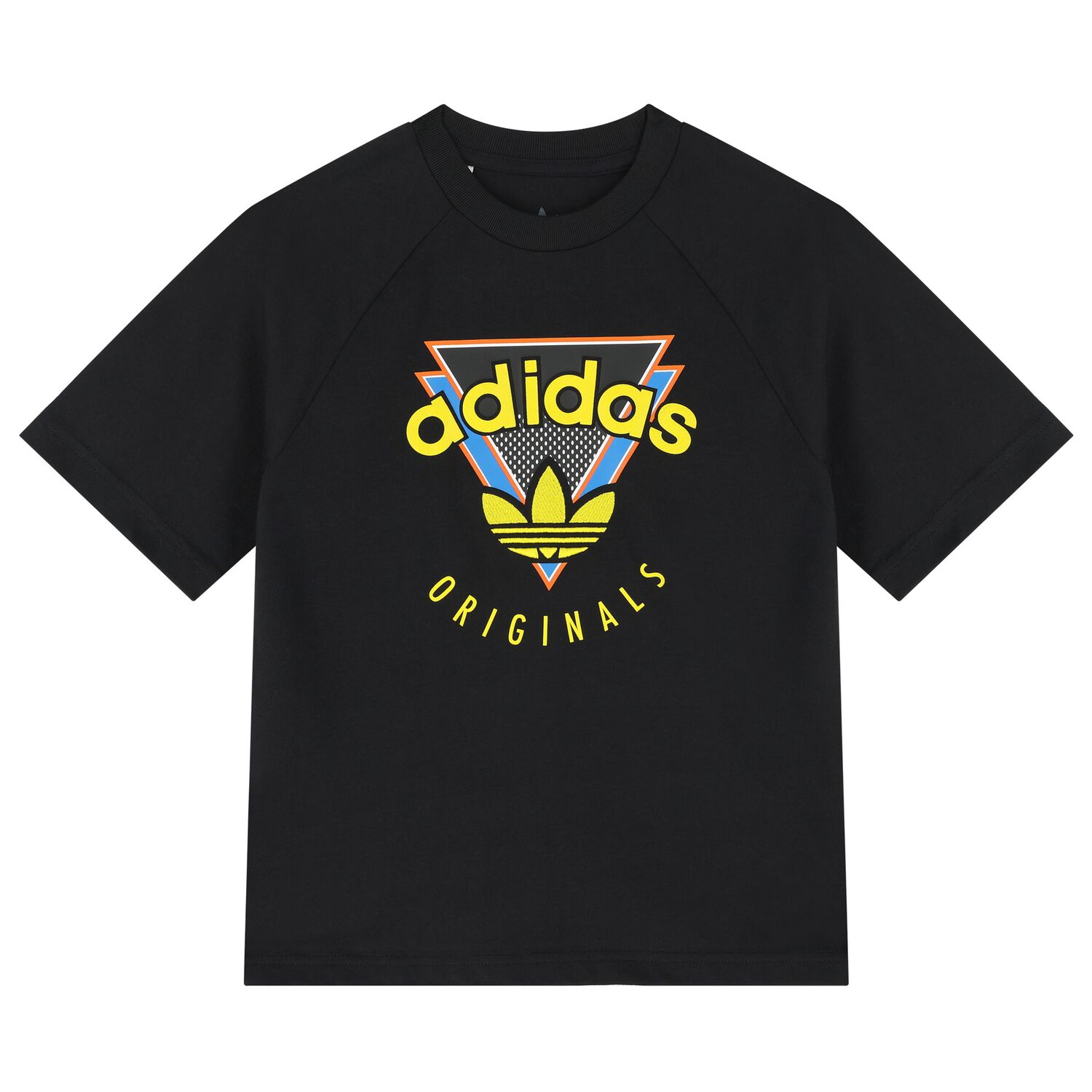 Boys Black Trefoil Logo T-Shirt, 1, hi-res