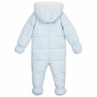 Baby Boys Blue Snowsuit, 1, hi-res