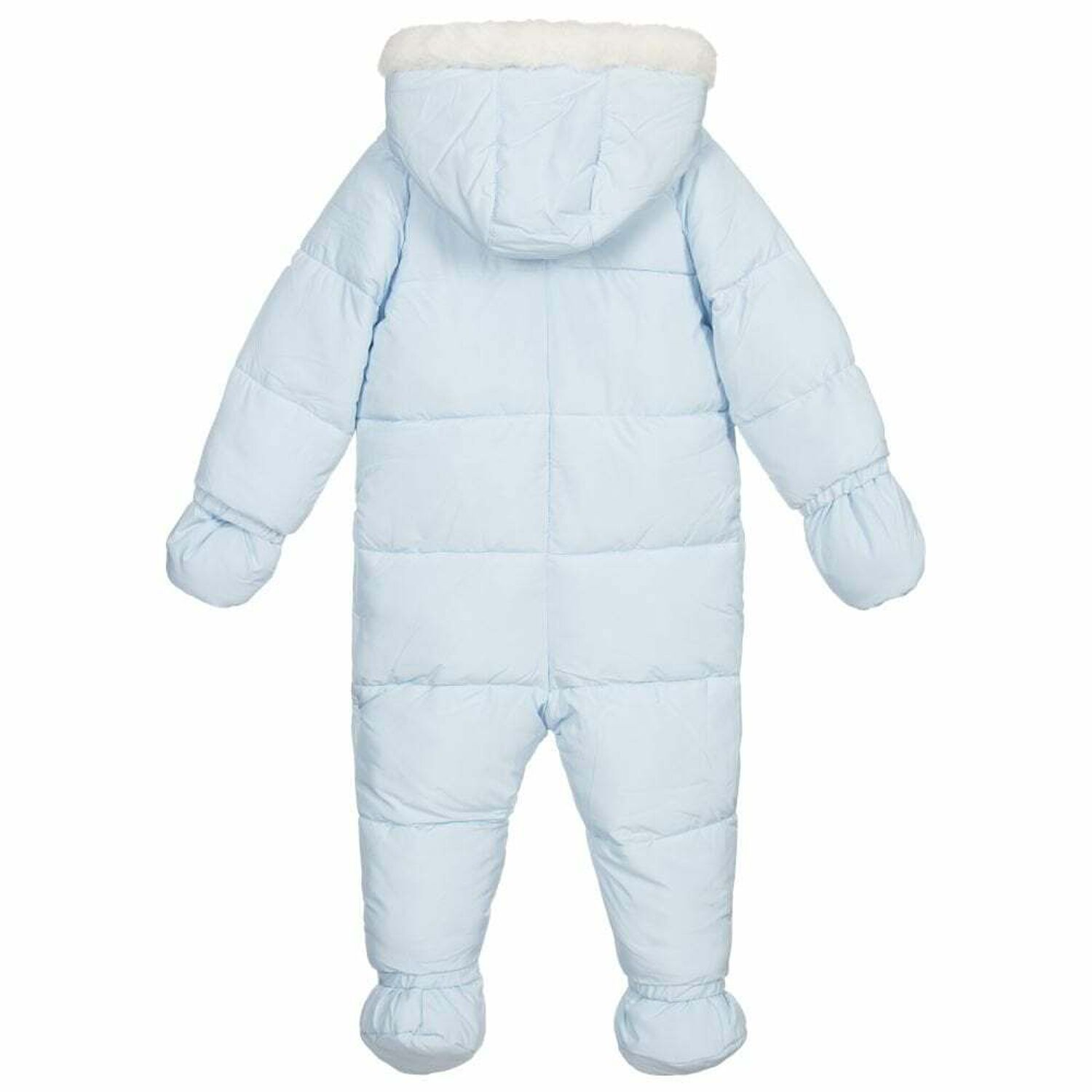 Baby Boys Blue Snowsuit, 1, hi-res
