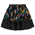 Girls Black Bow Skirt, 1, hi-res