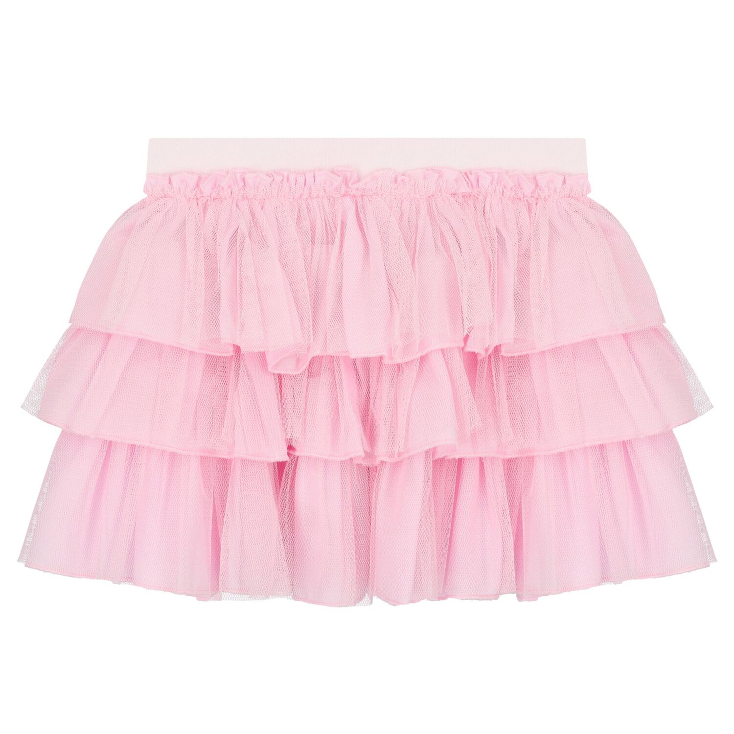 Baby Girls White & Pink Rose Tulle Skirt Set, 1, hi-res