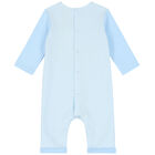 Baby Boys Blue & White Striped Romper, 1, hi-res