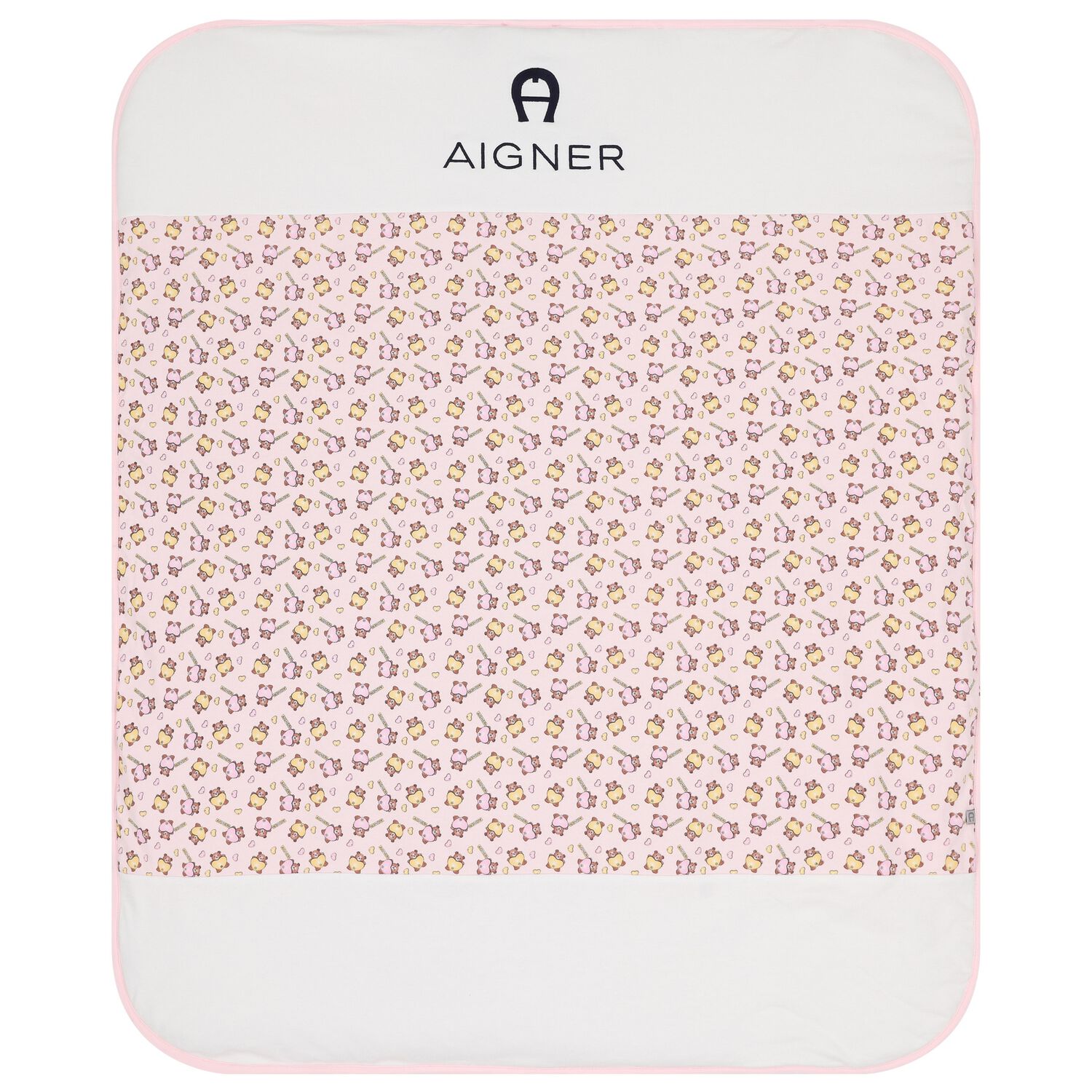 Baby Girls Pink & White Teddy Bear Logo Blanket, 2, hi-res