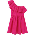 Girls Pink Ruffle Dress, 1, hi-res