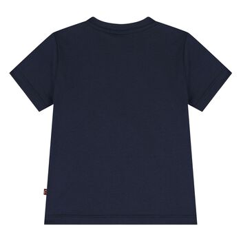 Younger Boys Navy Blue Logo T-Shirt