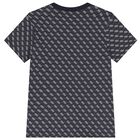 Boys Navy Blue Logo T-Shirt, 1, hi-res