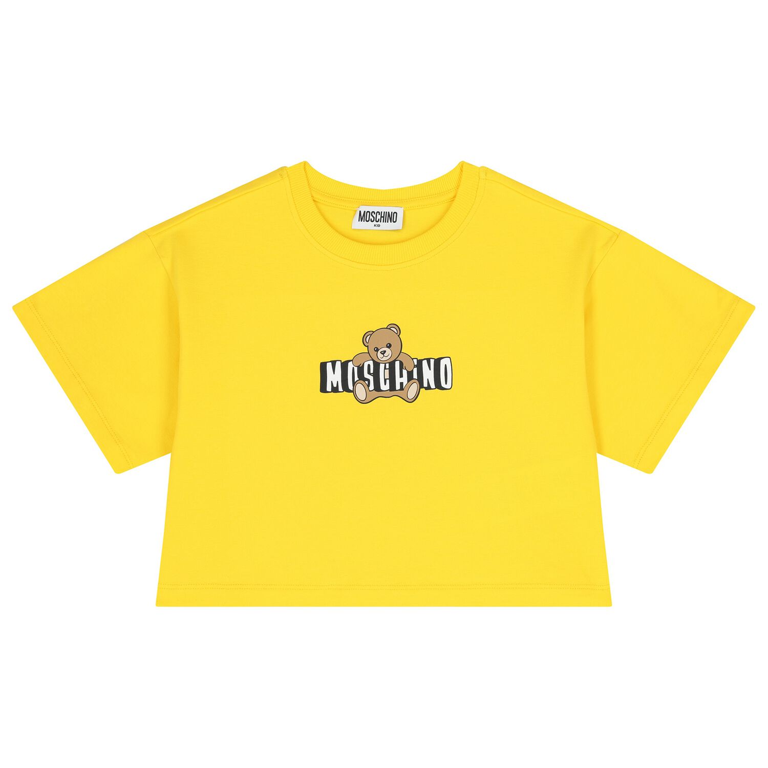 Girls Yellow Teddy Bear Logo T-Shirt, 4, hi-res