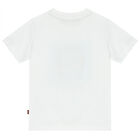 Younger Boys White Logo T-Shirt, 1, hi-res