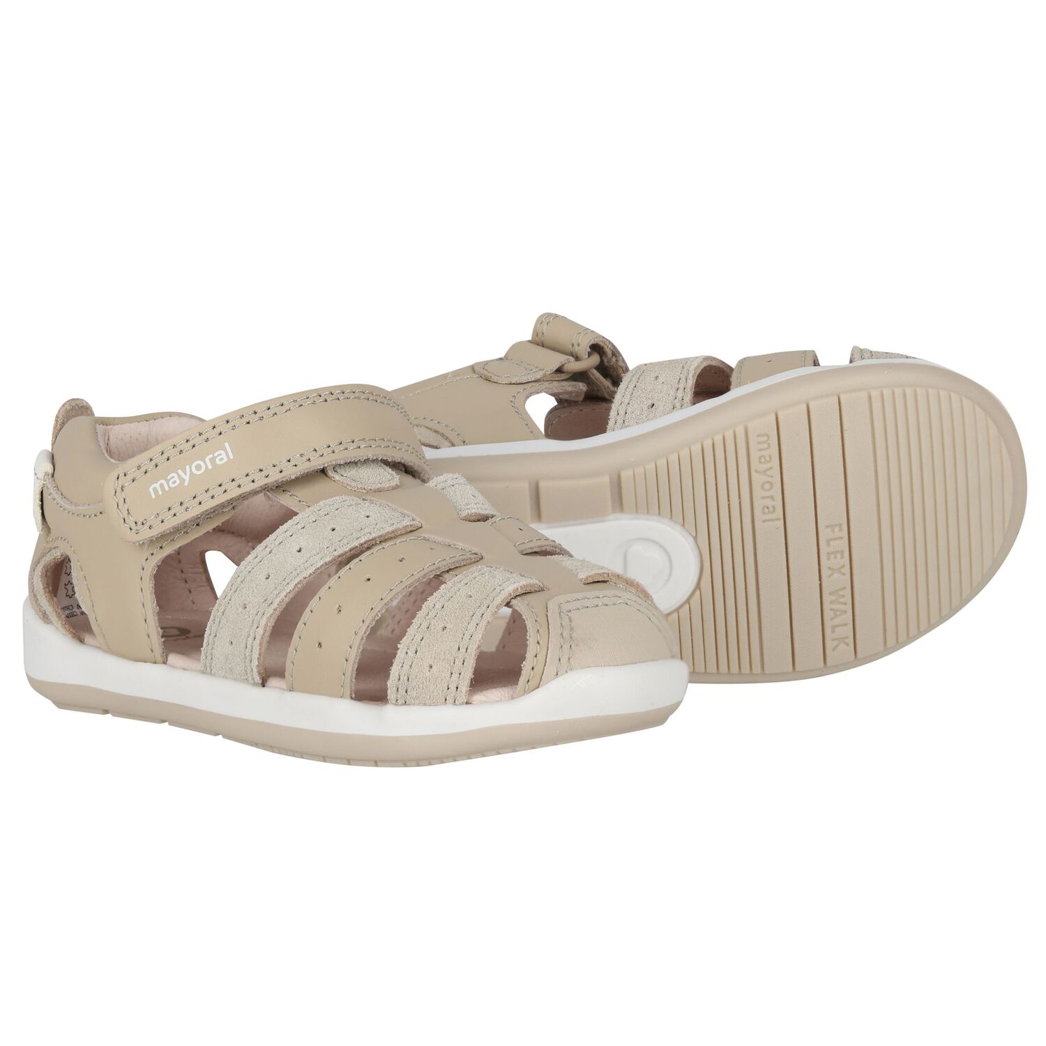 Younger Boys Beige Sandals , 2, hi-res