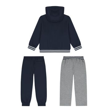 Boys Navy Blue & Grey Tracksuit ( 3 Piece )