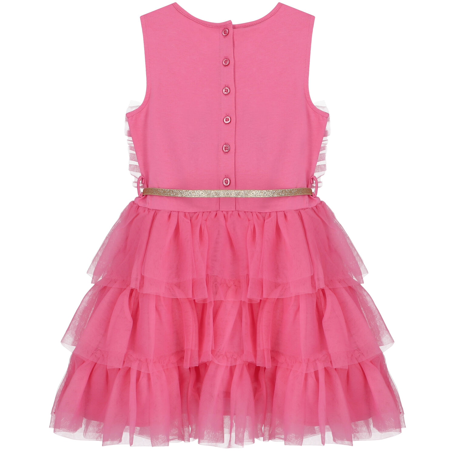 Girls Pink Tulle Dress, 1, hi-res