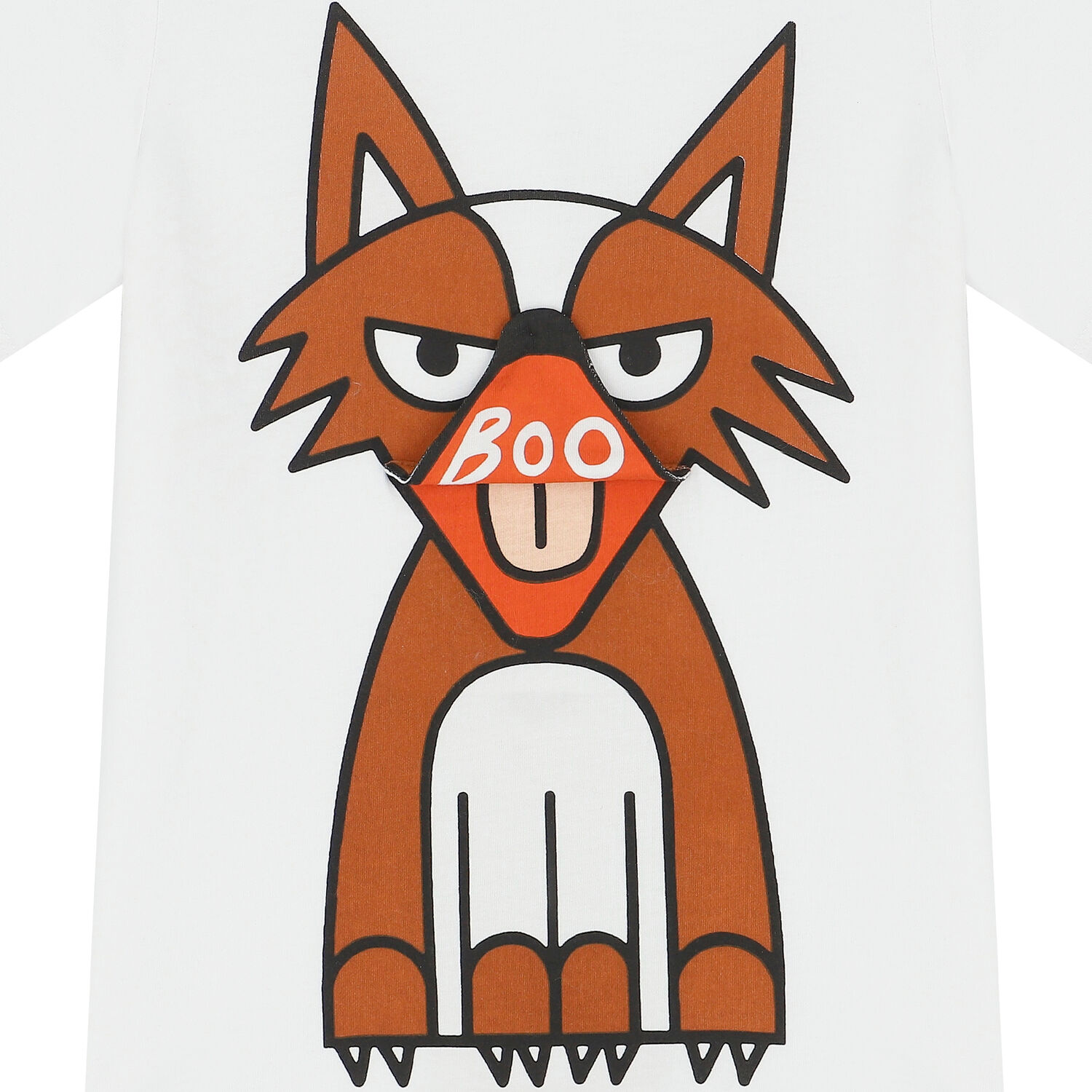 Boys White Fox T-Shirt, 1, hi-res