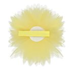 Girls Yellow Tulle Flower Hairclip, 2, hi-res