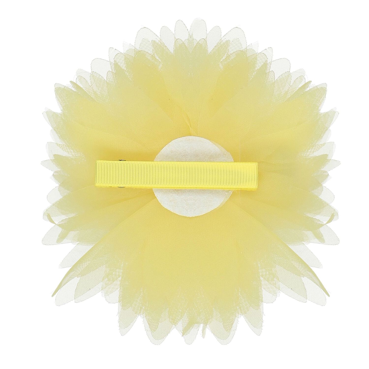Girls Yellow Tulle Flower Hairclip, 2, hi-res image number null