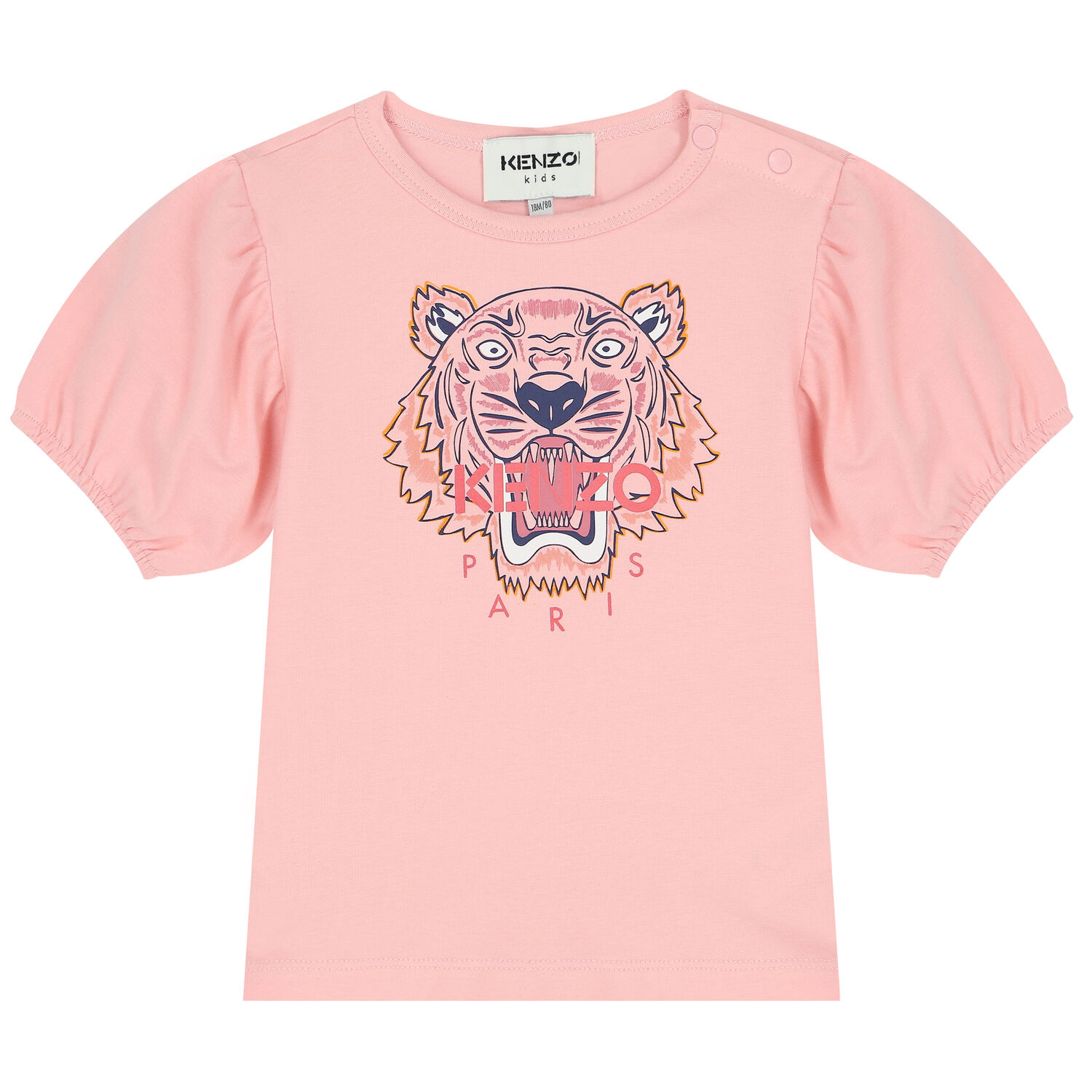 Younger Girls Pink Tiger T-Shirt, 1, hi-res
