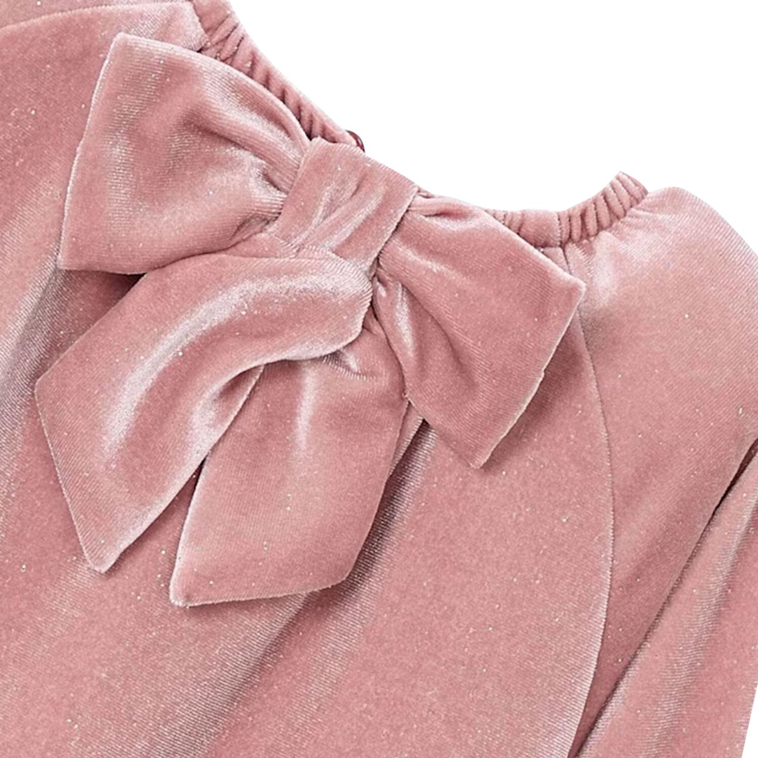 Girls Pink Sparkly Velour Dress, 2, hi-res