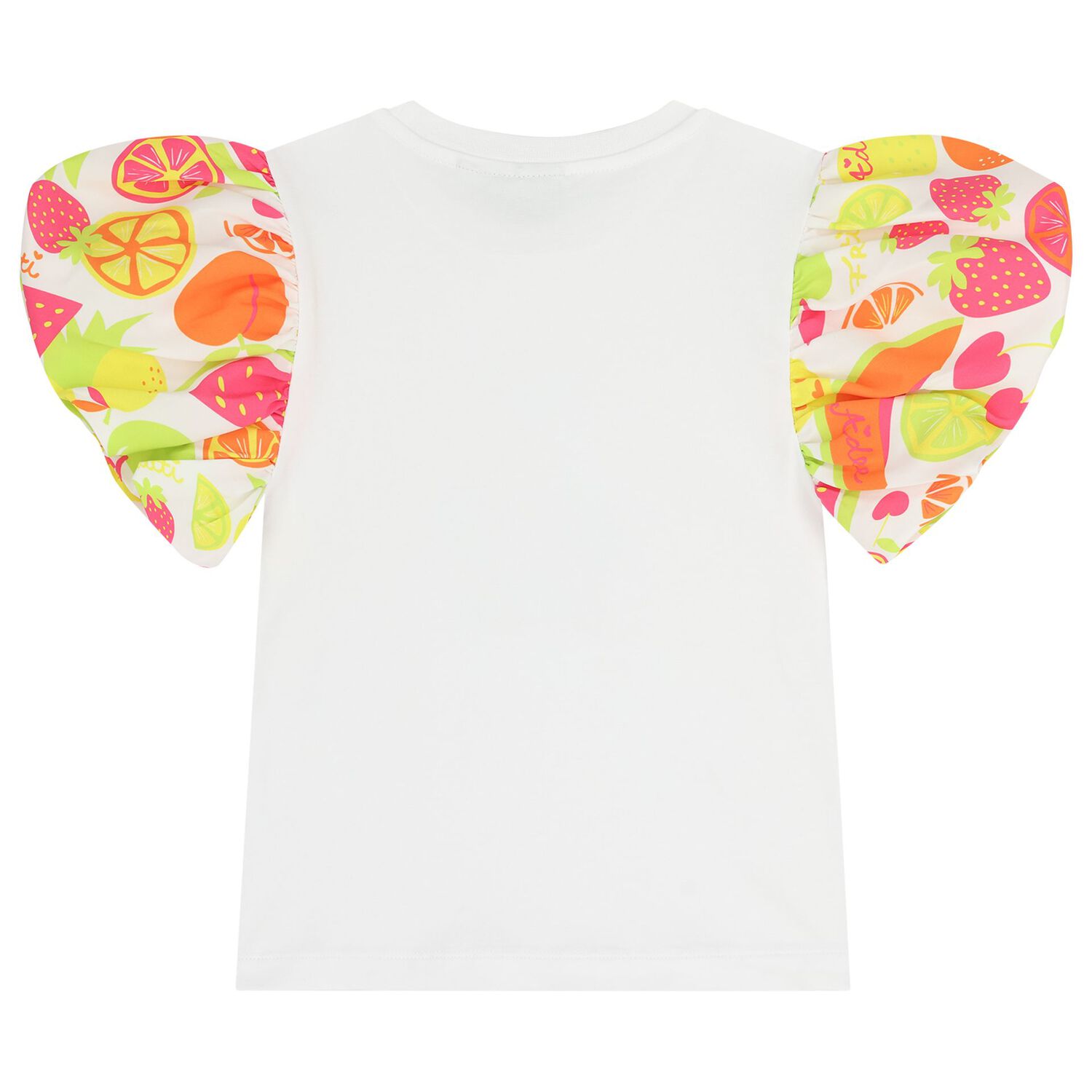 Girls White & Orange Cherry Skirt Set, 1, hi-res