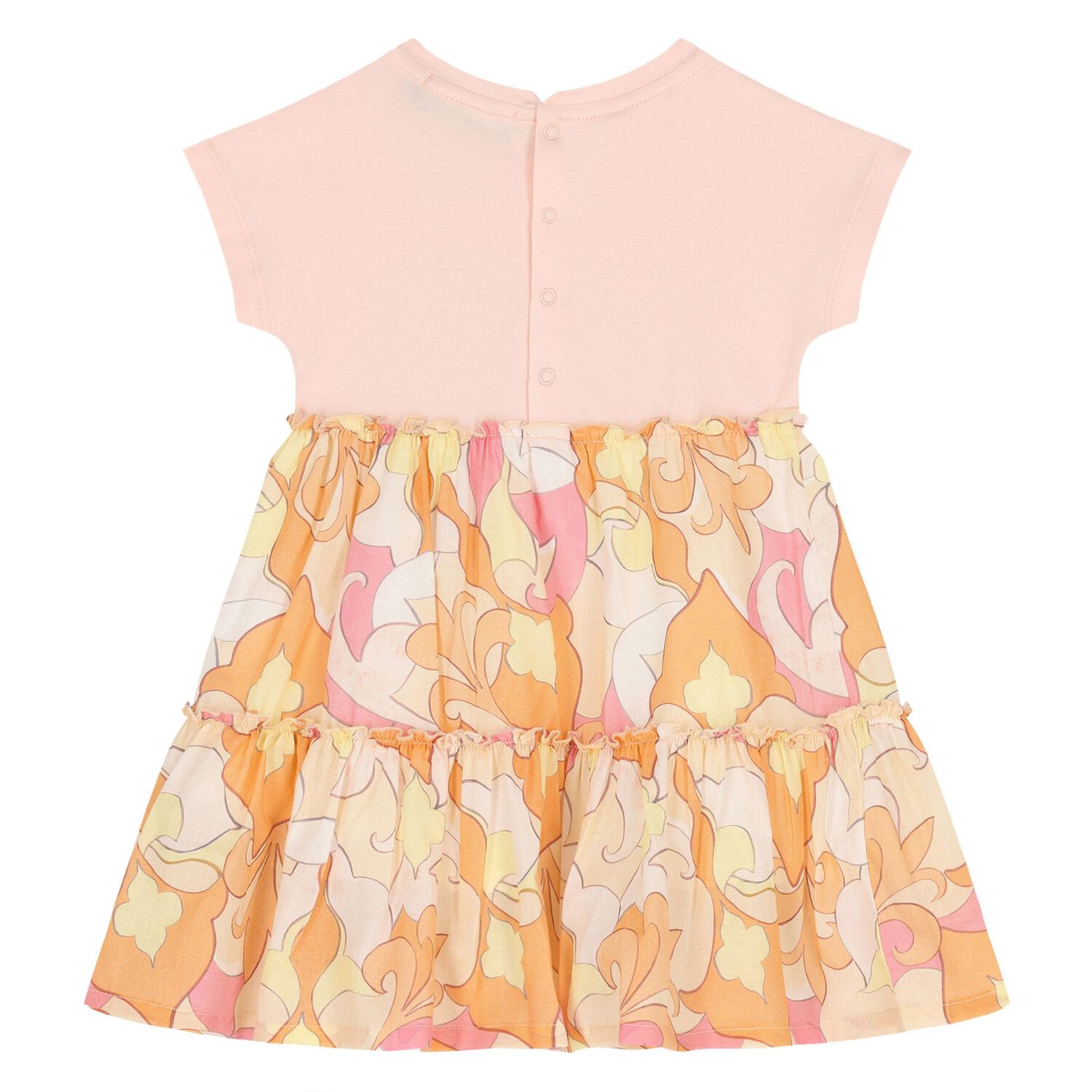 Younger Girls Pink & Orange Logo Dress, 1, hi-res