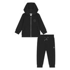 Younger Boys Black Logo Tracksuit, 1, hi-res
