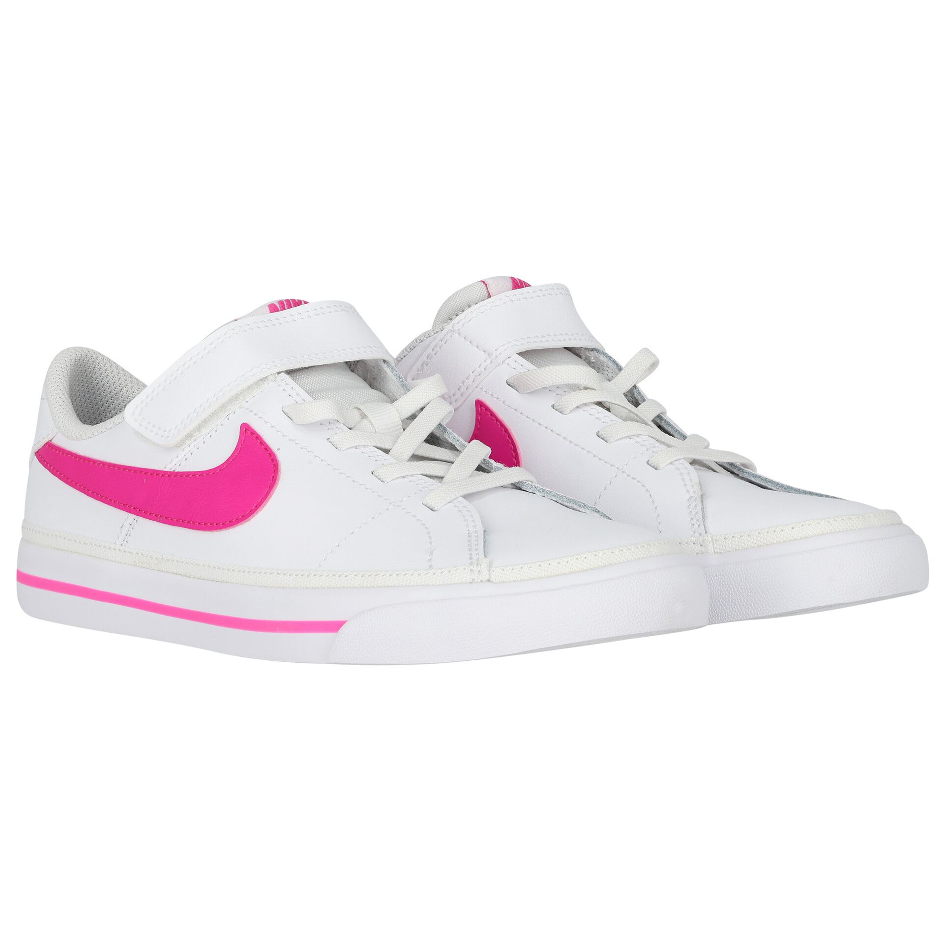 Nike Kids Girls White Pink Court Legacy Trainers Junior Couture UK