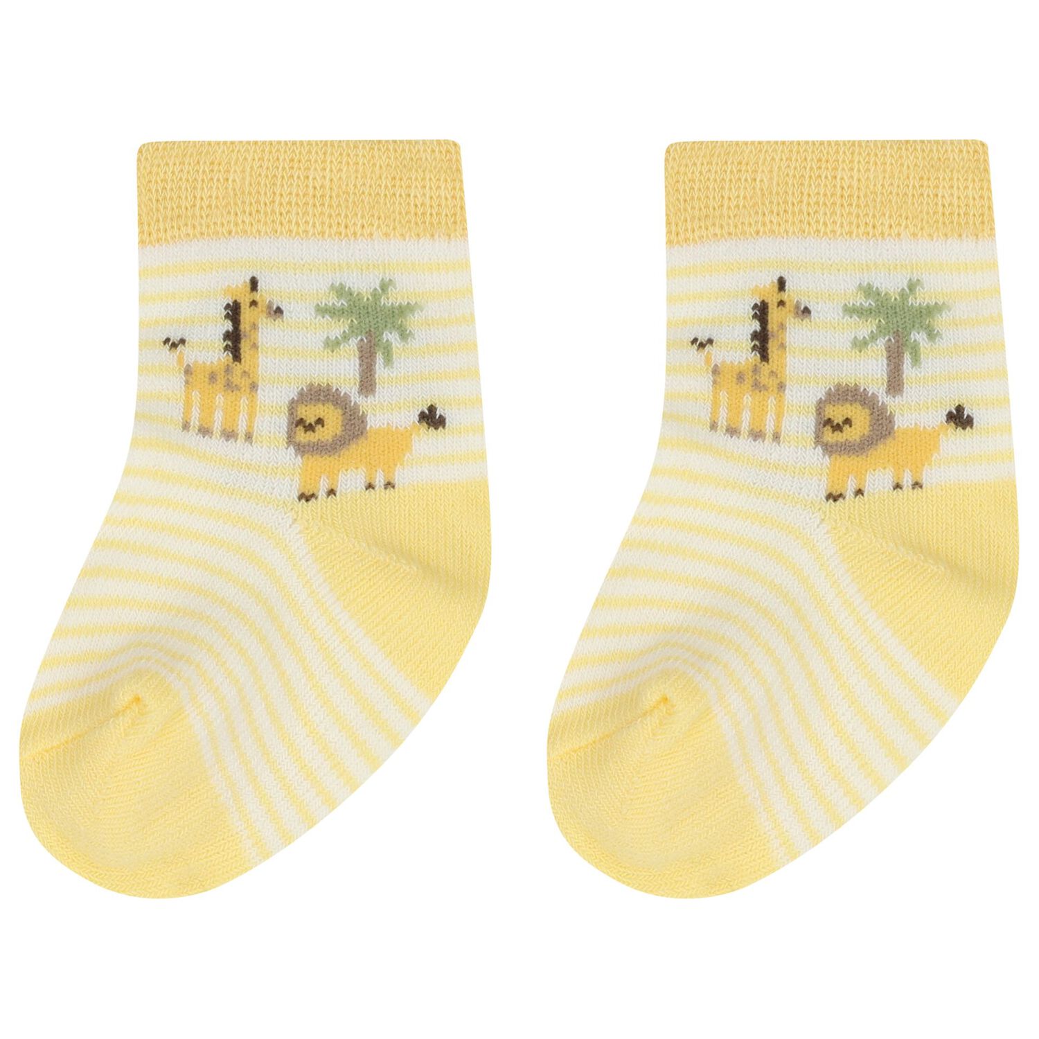 Baby Boys Yellow & White Socks ( 4-Pack ), 2, hi-res