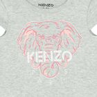 Baby Girls Grey & Pink Logo Romper, 1, hi-res