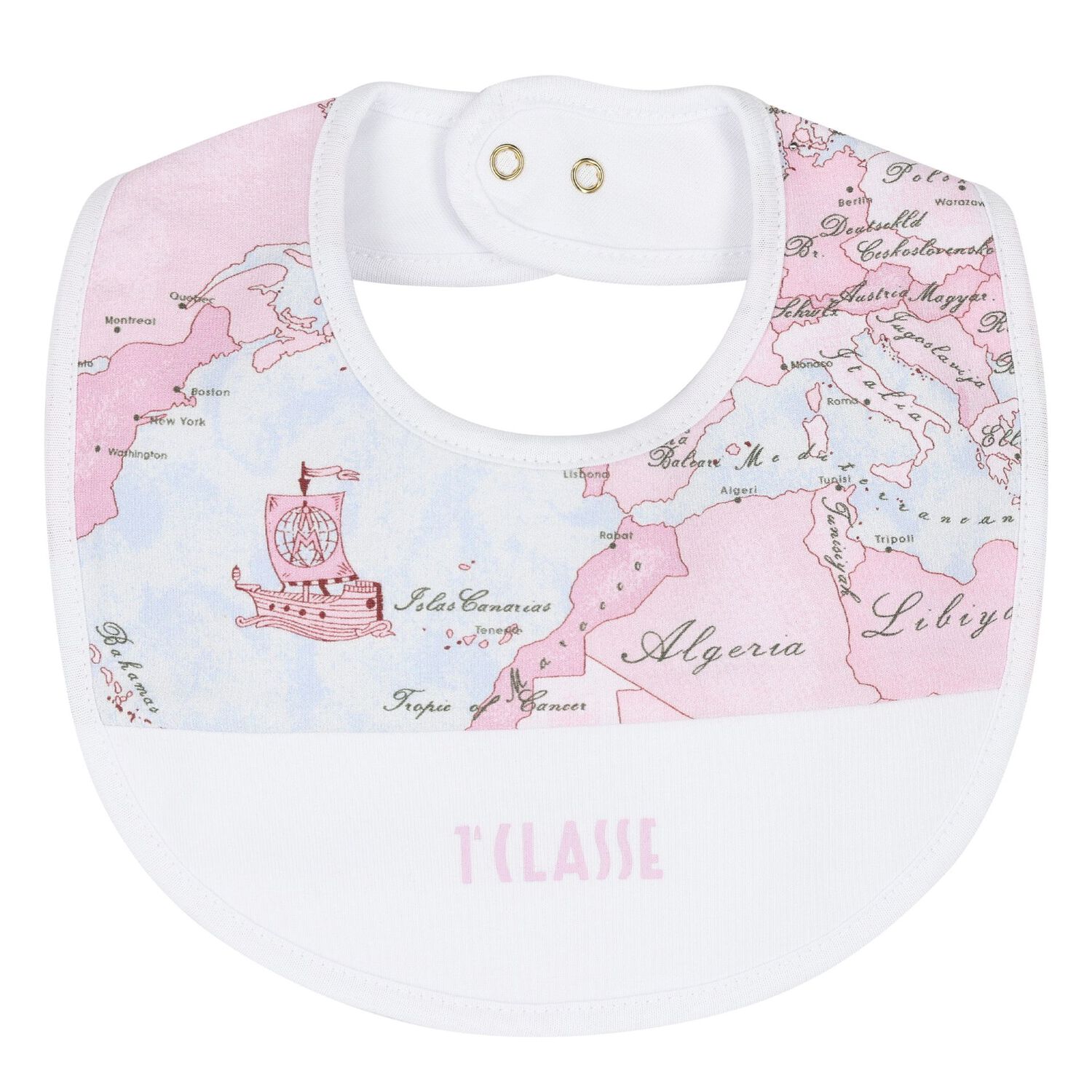 Baby Girls White & Pink Geo Map Babygrow Gift Set, 3, hi-res