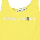 Girls Yellow Logo Swimsuit, 1, hi-res