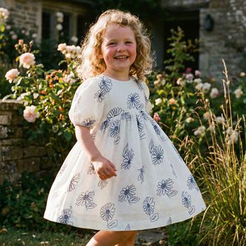 Girls White Floral Dress