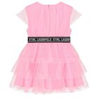 Girls Pink Logo Tulle Dress, 1, hi-res