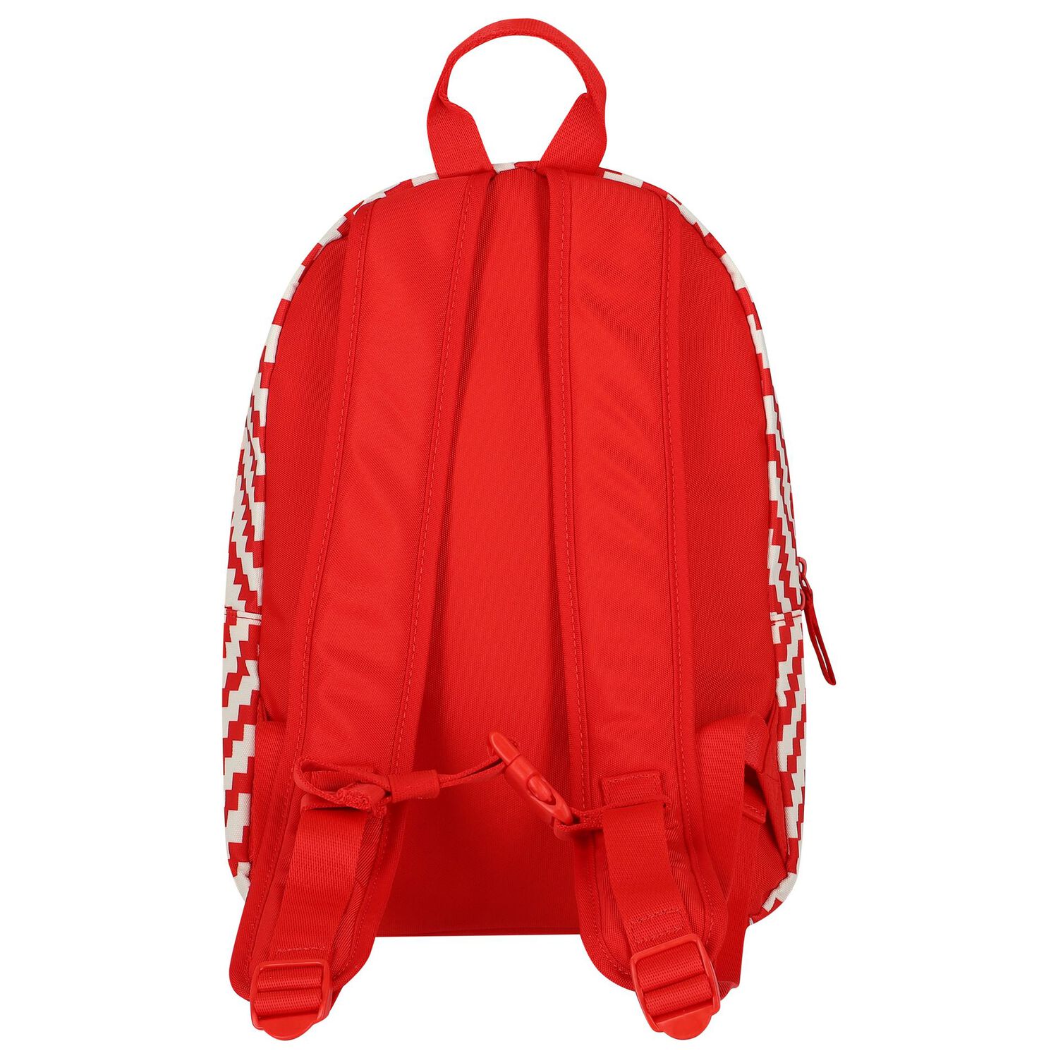 Red & Ivory Striped Logo Backpack, 2, hi-res image number null
