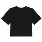 Girls Black Logo T-Shirt, 1, hi-res