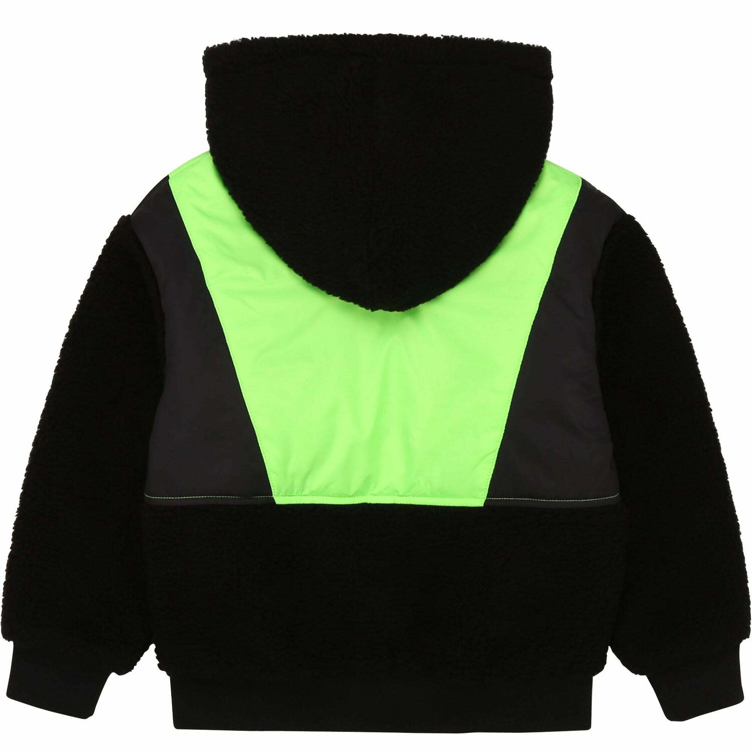 Boys Black Logo Zip Up Hooded Top, 1, hi-res