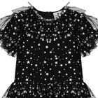 Girls Black Stars Tulle Dress, 1, hi-res
