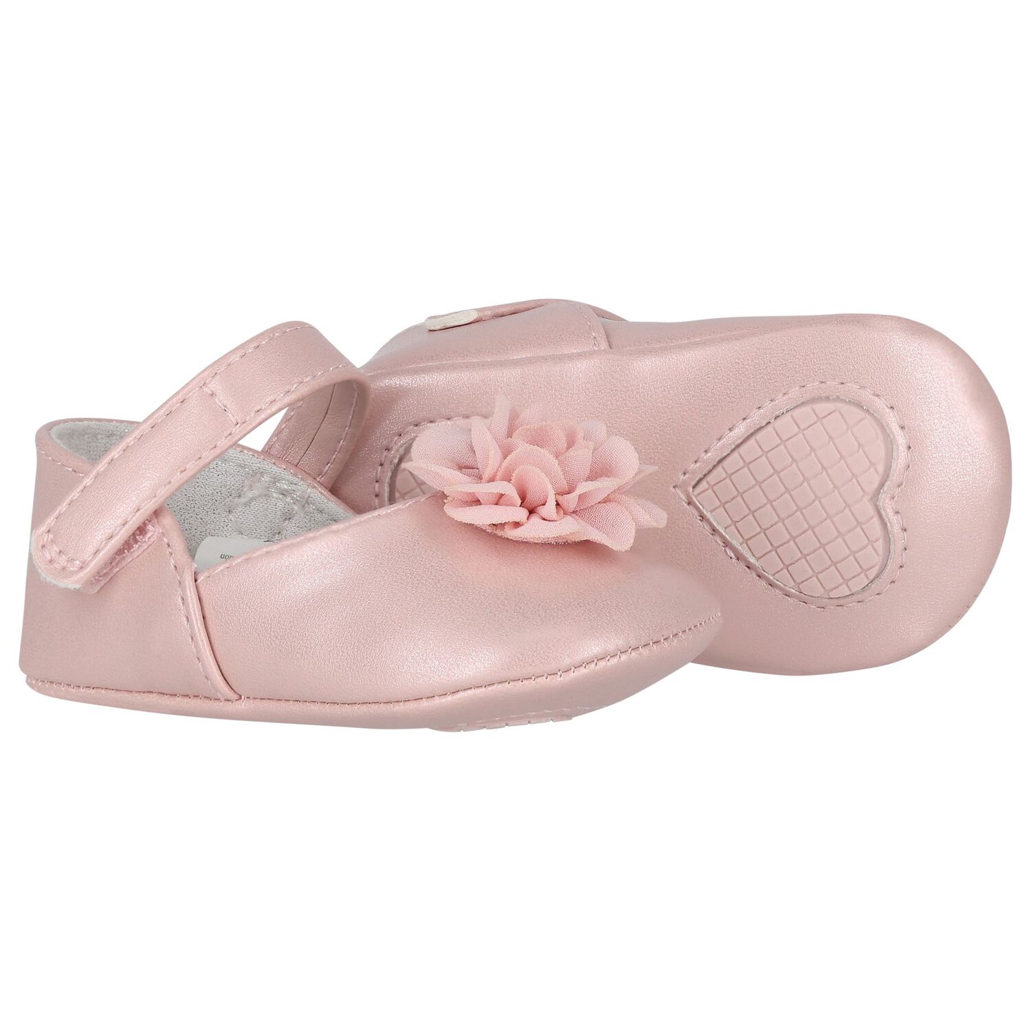 Baby Girls Pink Flower Pre Walker Shoes, 2, hi-res