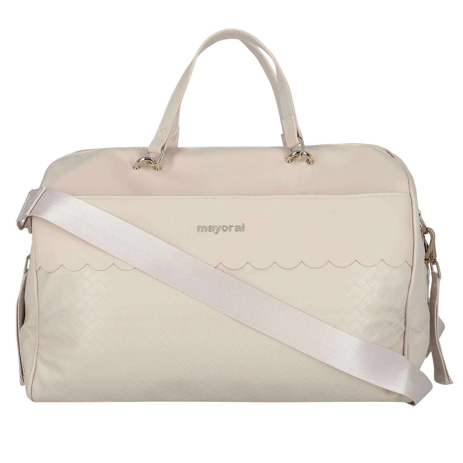Beige Logo Baby Changing Bag, 1, hi-res