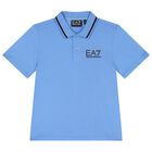 Boys Blue Logo Polo Shirt, 5, hi-res