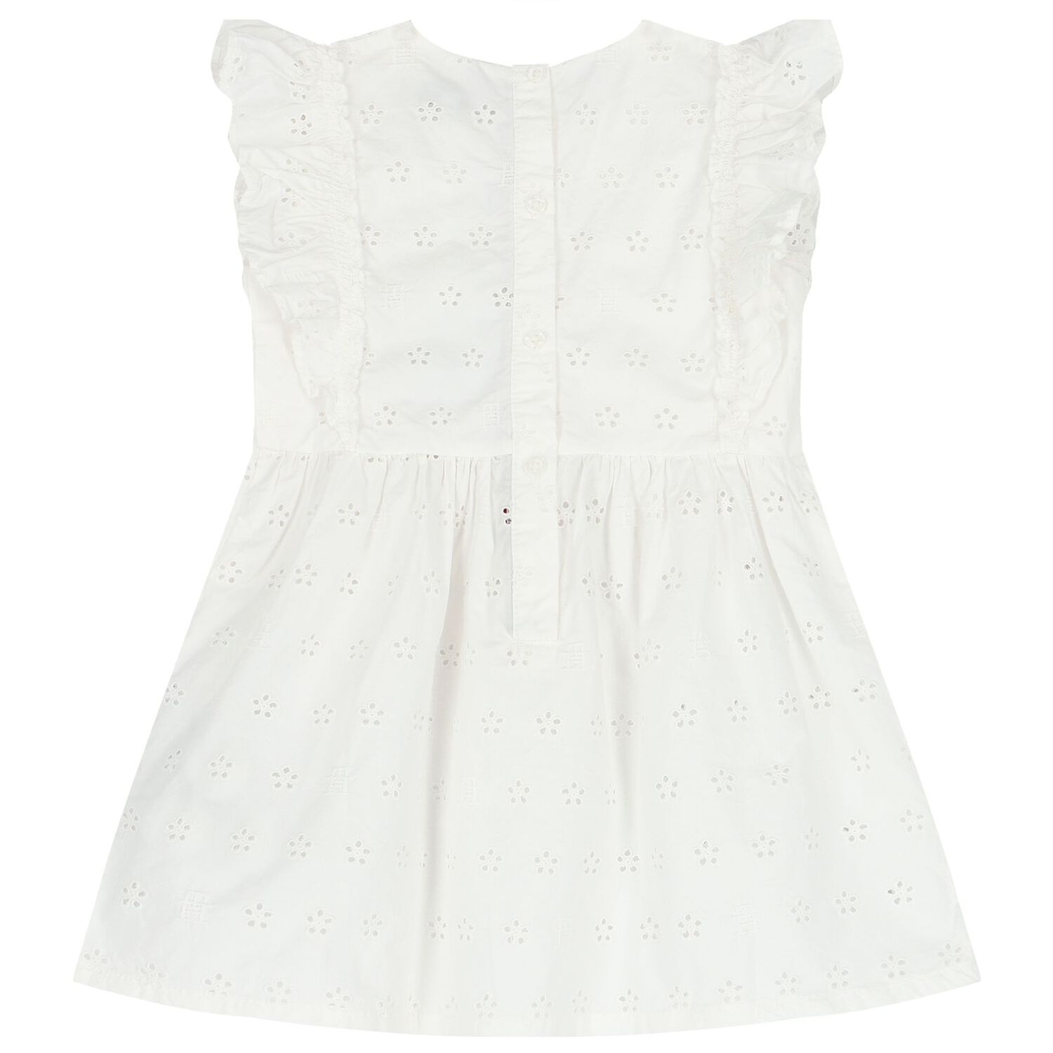 Baby Girls White  Broderie Anglaise Dress Set, 1, hi-res