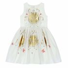 Girls White & Gold Dress, 1, hi-res