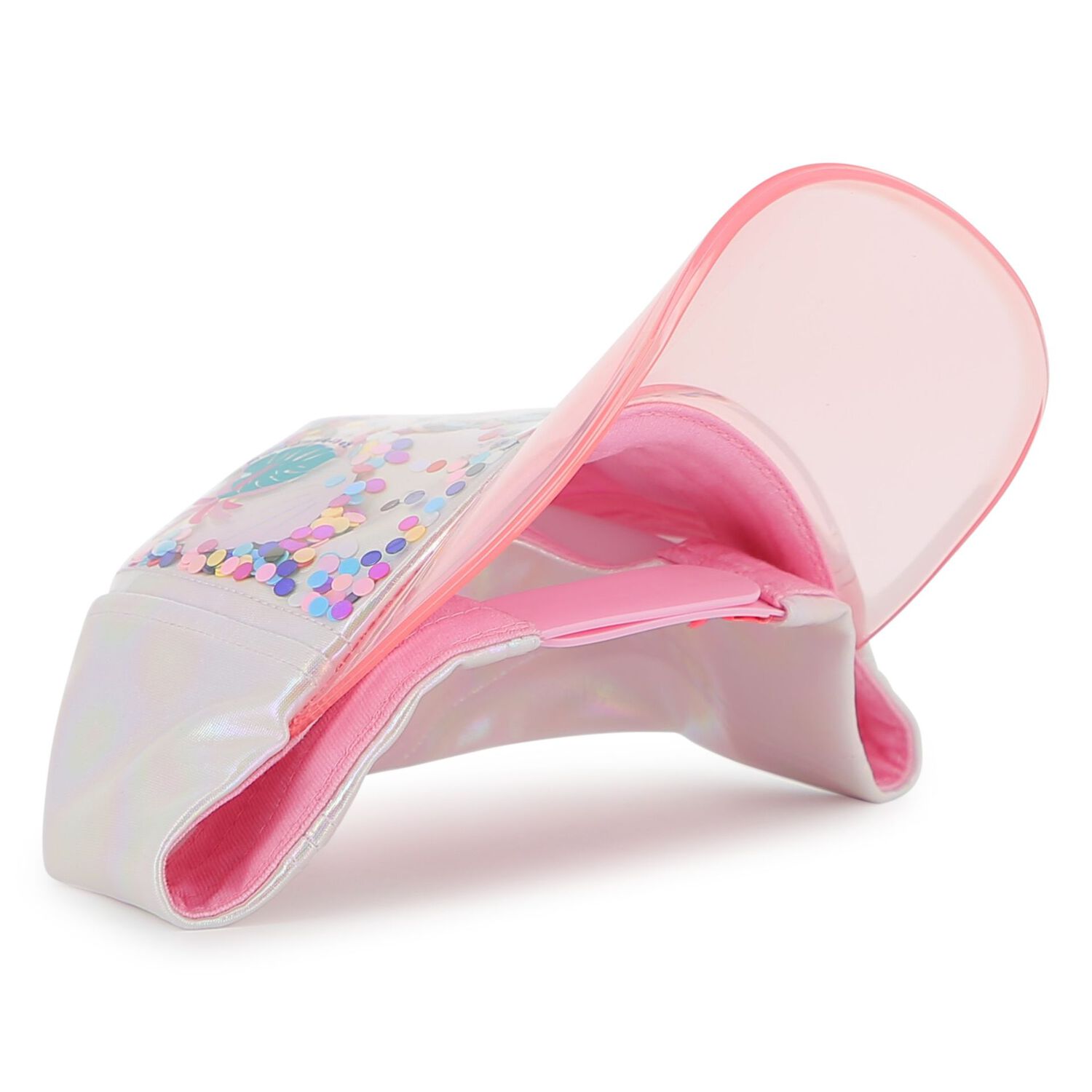 Girls Silver Iridescent Cap, 1, hi-res