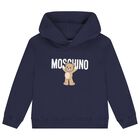 Navy Blue Teddy Bear Logo Hooded Top, 2, hi-res