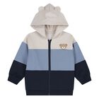 Younger Boys Blue, Beige & Navy Blue 3-Piece Tracksuit, 5, hi-res