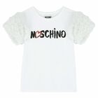 Girls White Logo T-Shirt, 1, hi-res