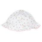 Baby Girls White & Pink Rose Hat, 1, hi-res