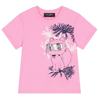 Girls Pink Choupette Logo T-Shirt