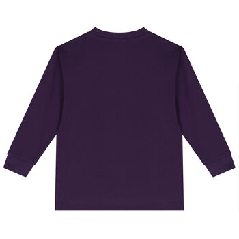 Boys Purple Logo Long Sleeve Top